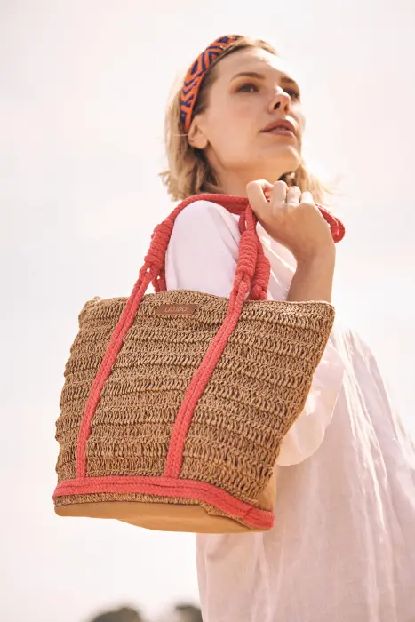 Bolso shopper rafia marinero