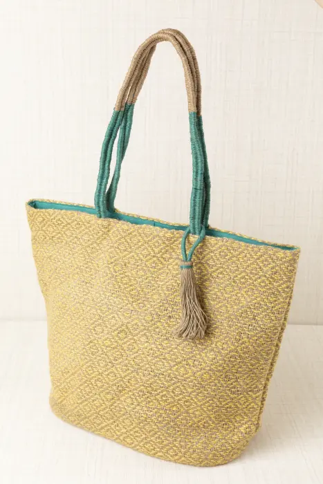 Bolso Rafia y Tejido