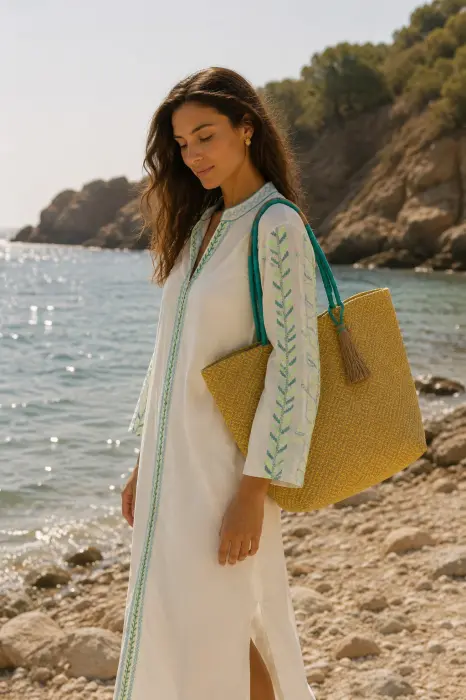 Bolso Rafia y Tejido
