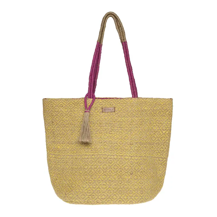 Bolso Capacho Rafia y Tela