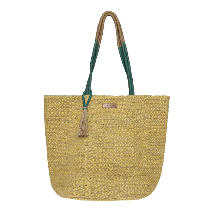 Bolso Capacho Rafia y Tela