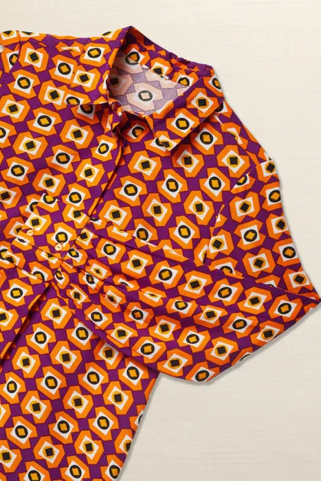 Twin set geométrico morado