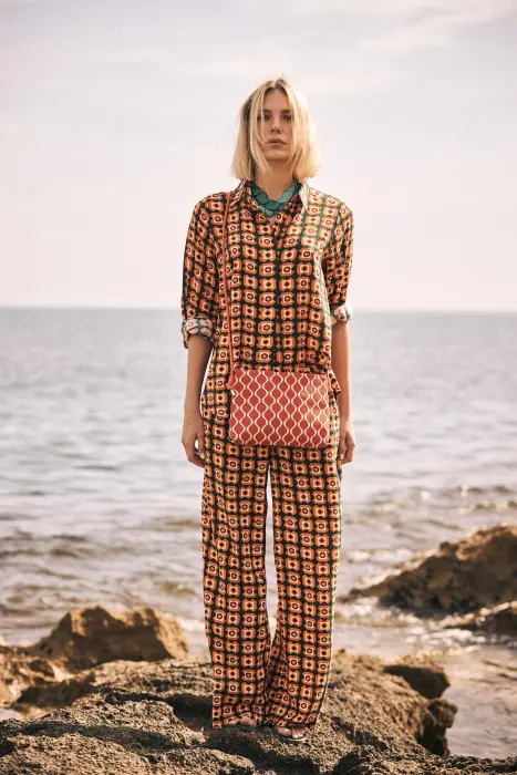 Twin set estampado geométrico verde