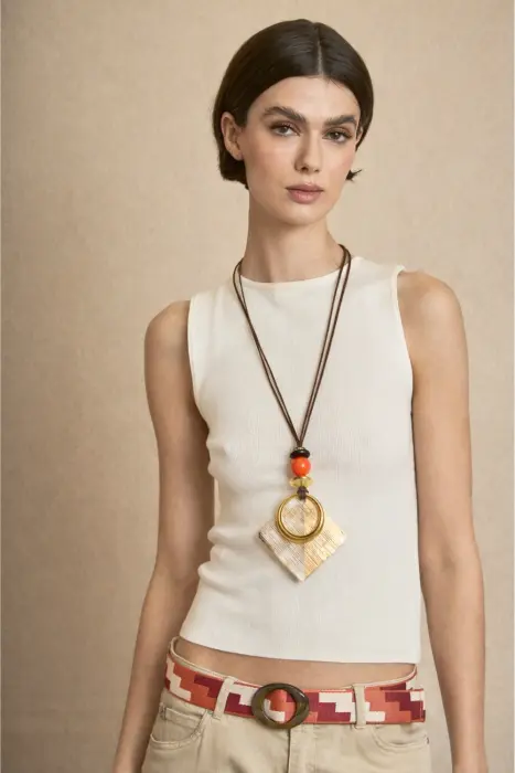 Cinturón hebilla resina cenefa cubos