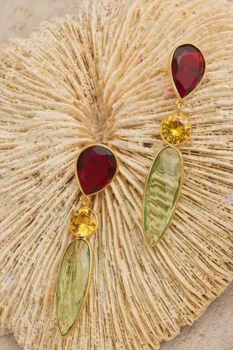 Pendiente Oro y Cristal