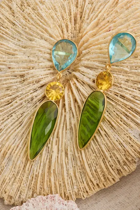 Pendiente Oro y Cristal