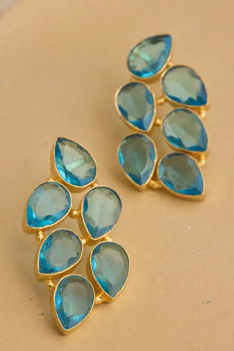 Pendiente hoja piedra natural