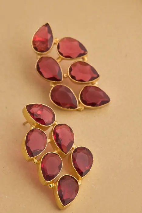 Pendiente hoja piedra natural