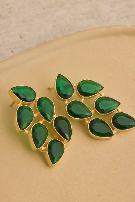 Pendiente hoja piedra natural