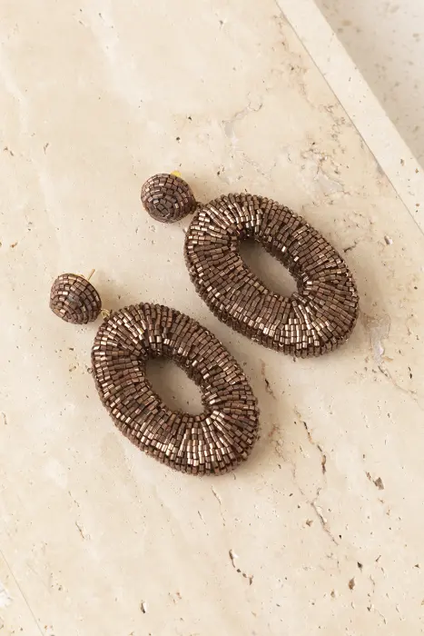 Pendientes Oval Metalizados