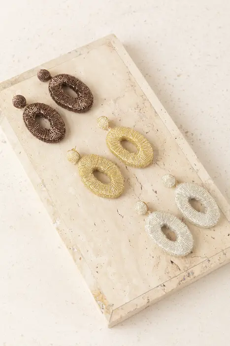 Pendientes Oval Metalizados