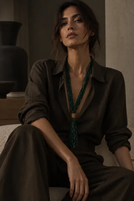 Collar Hilos y Borla