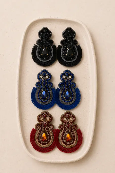 Pendientes Bordados Piedra