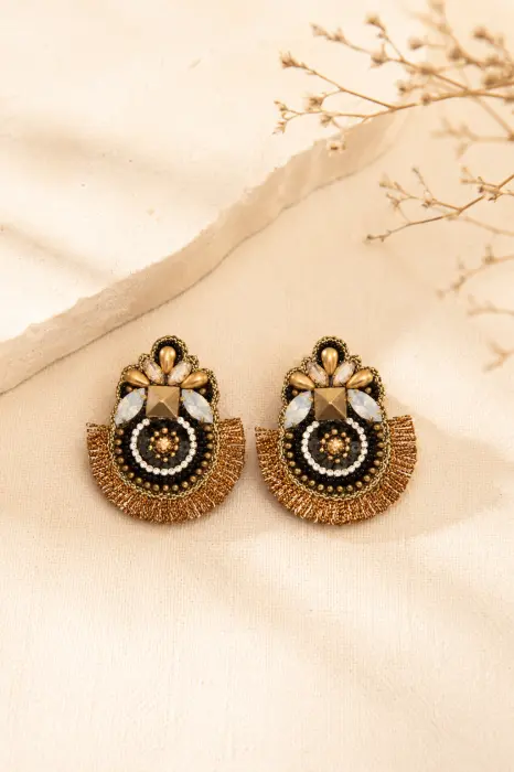 Pendientes Bordados Flecos