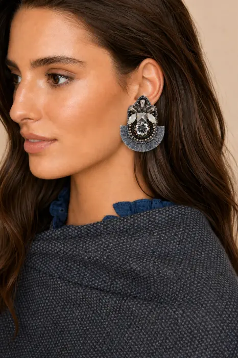 Pendientes Bordados Flecos