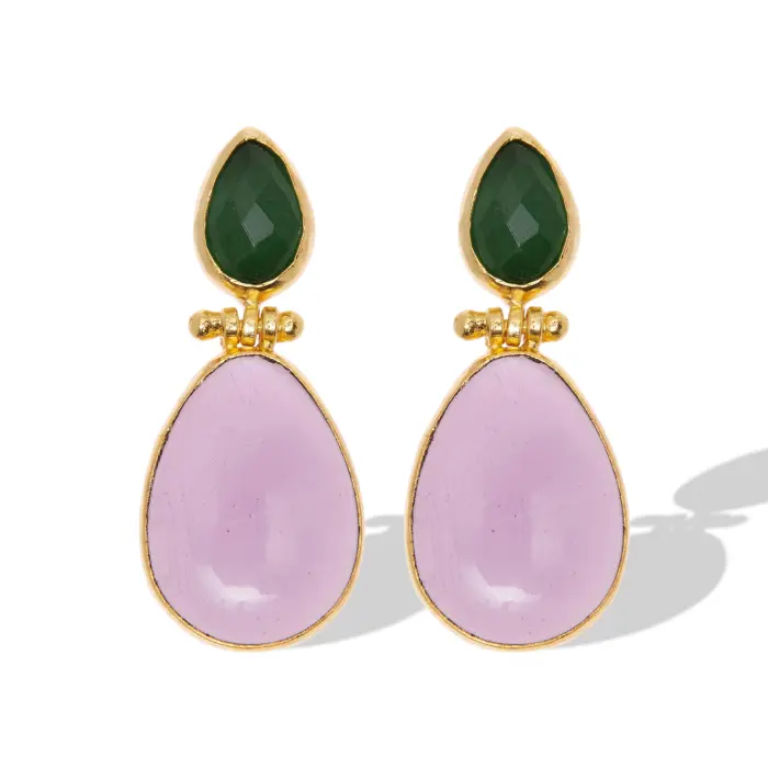 Pendiente lágrima piedra natural