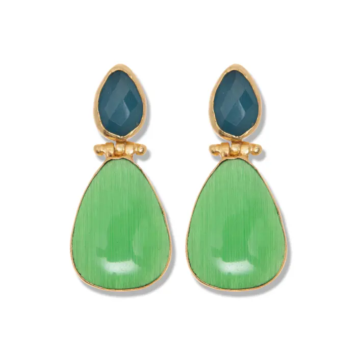 Pendiente lágrima piedra natural