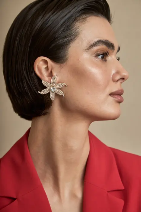 Pendiente Flor Brillo