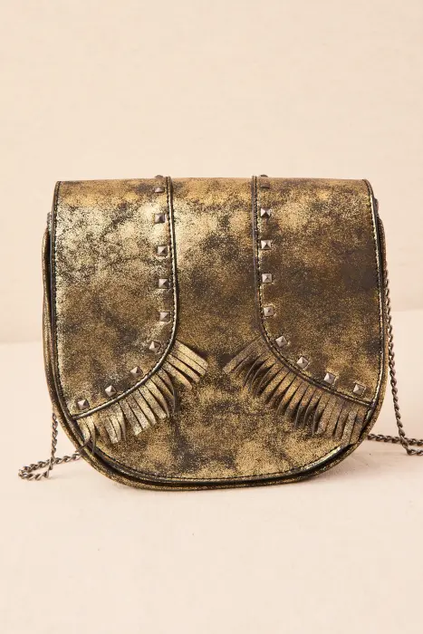 Bolso Metalizado Flecos