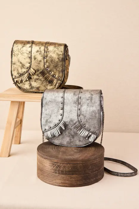 Bolso Metalizado Flecos