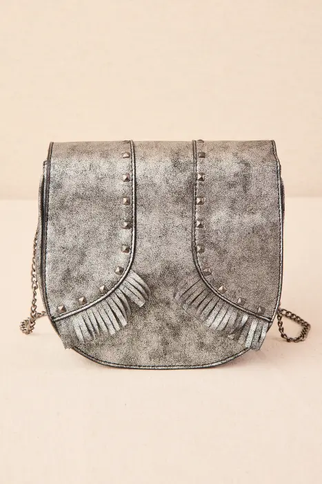 Bolso Metalizado Flecos