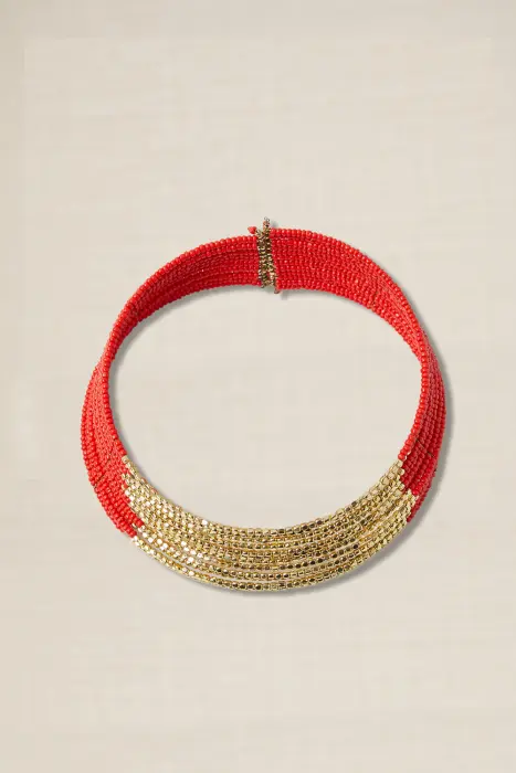 Choker combinado con dorado