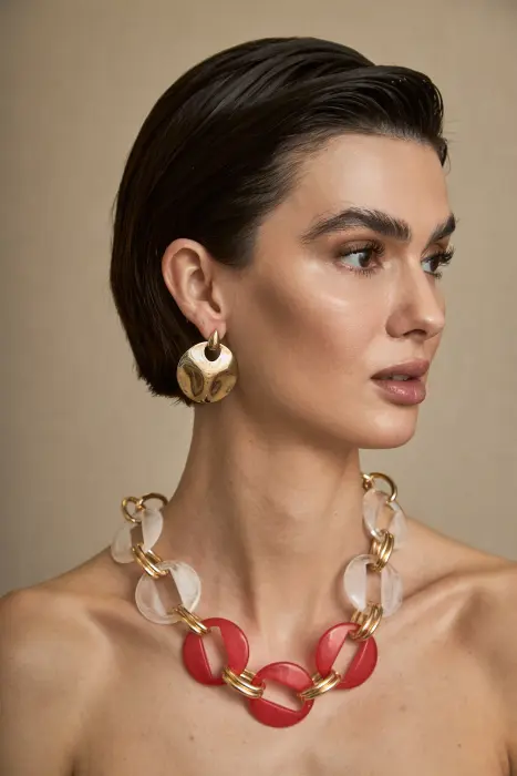 Collar eslabones combinado resina