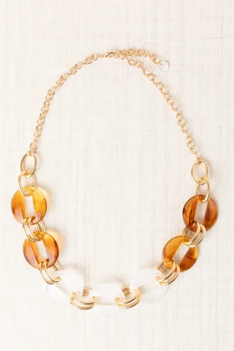 Collar eslabones combinado resina