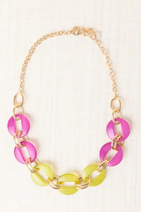 Collar eslabones combinado resina