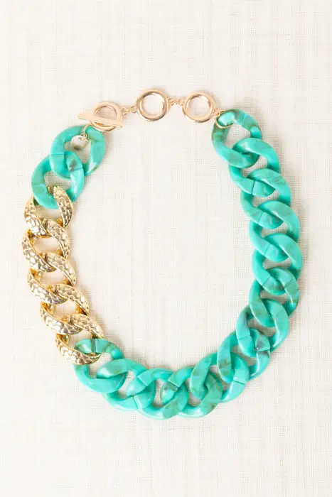 Collar corto cadena bicolor