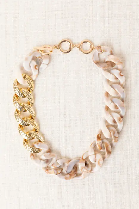 Collar corto cadena bicolor