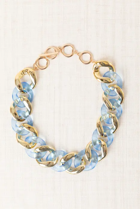 Collar corto eslabones combinado resina