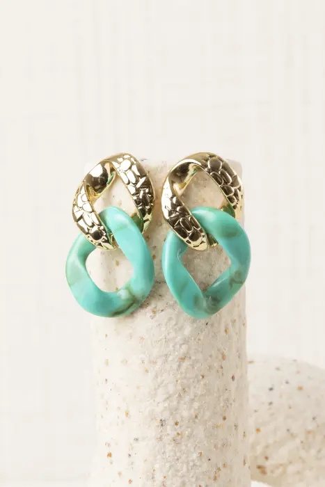 Pendiente eslabón resina martelada