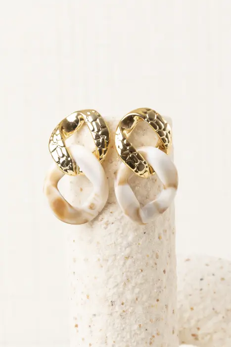 Pendiente eslabón resina martelada