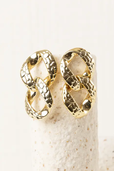 Pendiente eslabón resina martelada