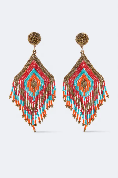 Pendiente boho flecos