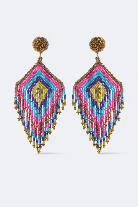 Pendiente boho flecos