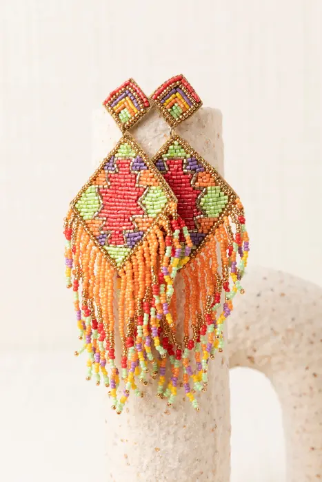 Pendiente Rombo Flecos