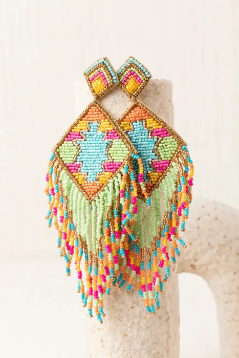 Pendiente Rombo Flecos