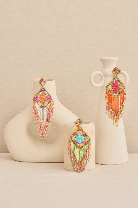 Pendiente Rombo Flecos