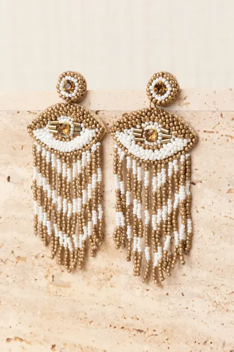 Pendiente óculo flecos