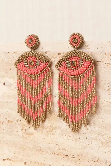 Pendiente óculo flecos