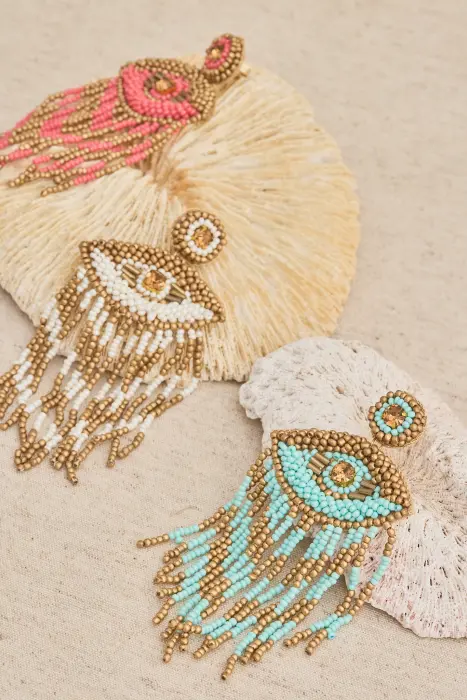 Pendiente óculo flecos