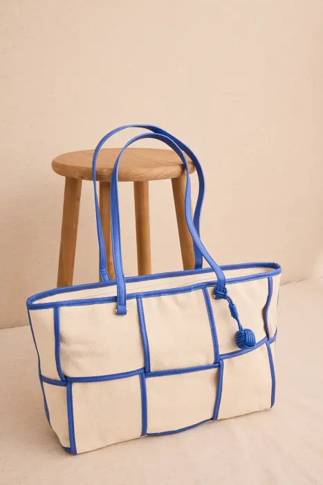 Bolso shopper cuadros color