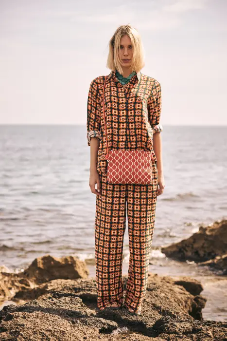 Bolso bandolera punto bicolor