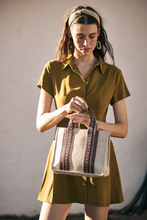 Bolso tote mini asa cenefa