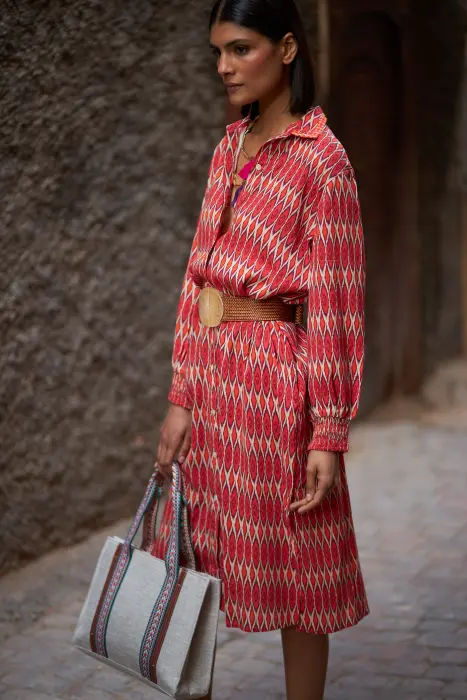 Bolso tote midi asa cenefa