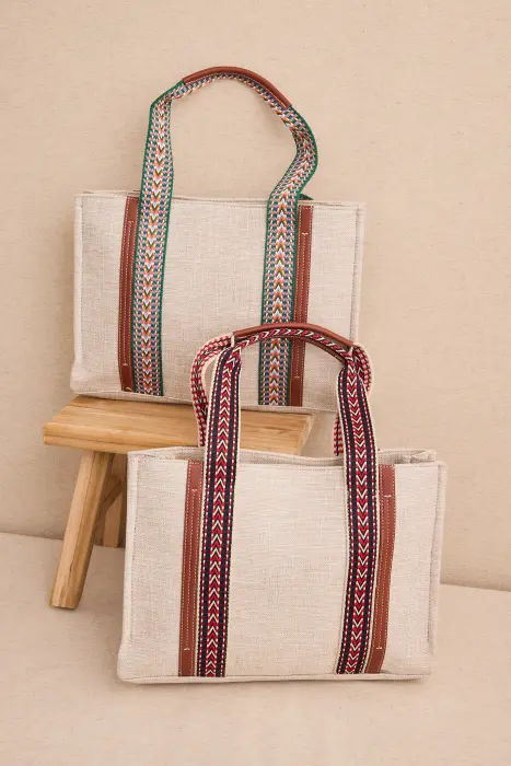 Bolso tote midi asa cenefa