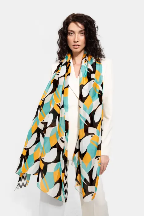 Fular estampado tucanes
