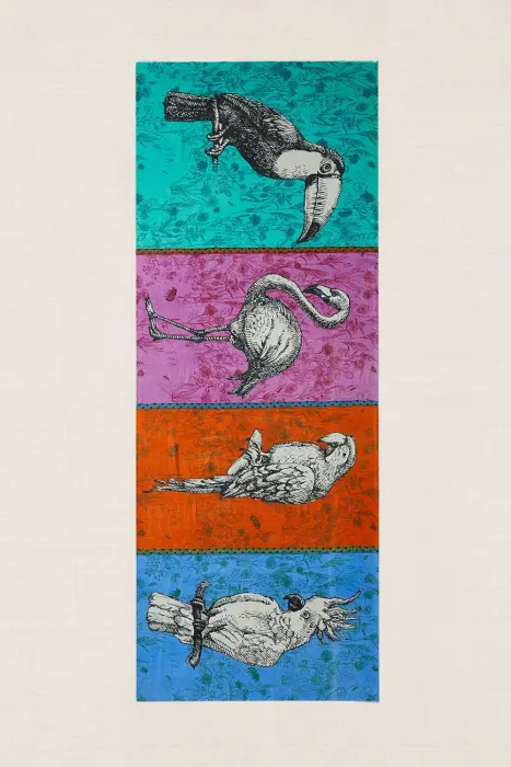 Fular Estampado Cuatro Aves